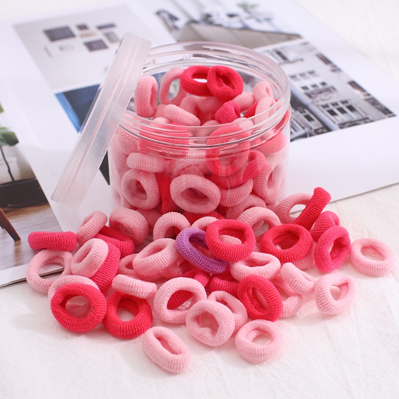 Set 100 Dây Cột Tóc Đuôi Ngựa Co Giãn Nhiều Màu Sắc Dành Cho Bé Gái