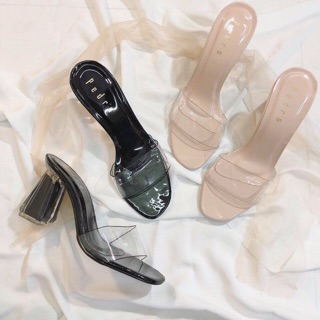 Dép guốc pedro mica quai trong gót đục 7p mã 005