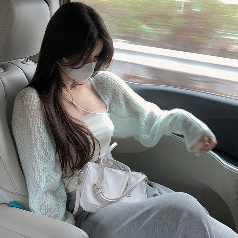 Áo Cardigan Dệt Kim Mỏng Mềm Mại Chống Nắng Thời Trang Mùa Hè Cho Nữ áo khoác áo croptop