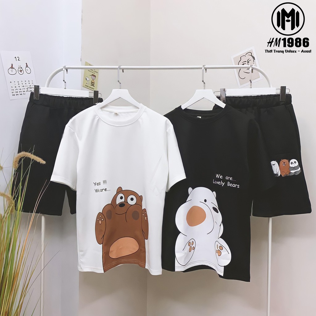 Đồ bộ hoạt hình Bộ mặc nhà form rộng Unisex KLONG SUY NGHĨ Freesize dành cho nam nữ Hm1986