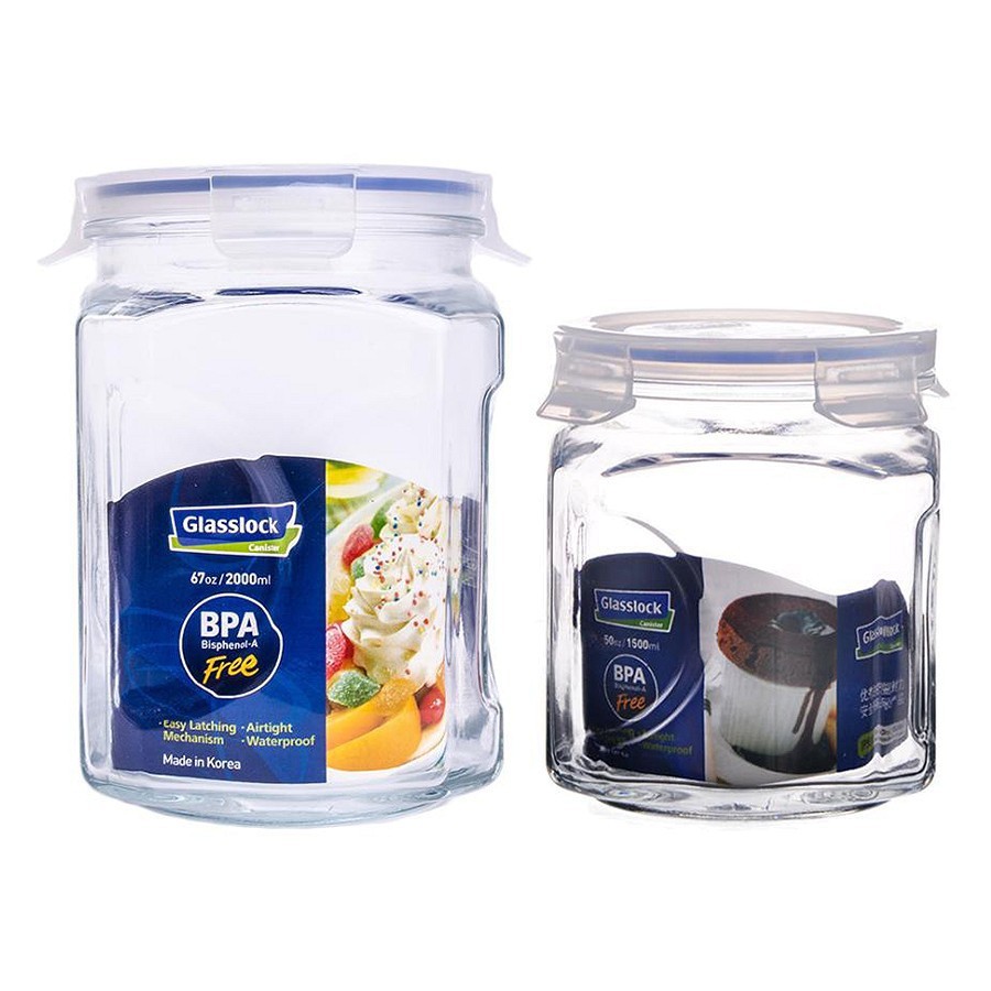 Hũ thủy tinh 1500ml/2000ml Glasslock Hàn Quốc IP59x