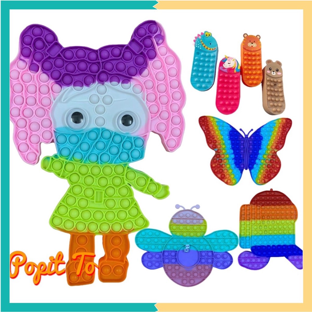 Đồ chơi pop it khổng lồ - Hộp đựng bút Popit bằng nhựa dẻo giúp giảm stress phù hợp cho cả người lớn và trẻ em