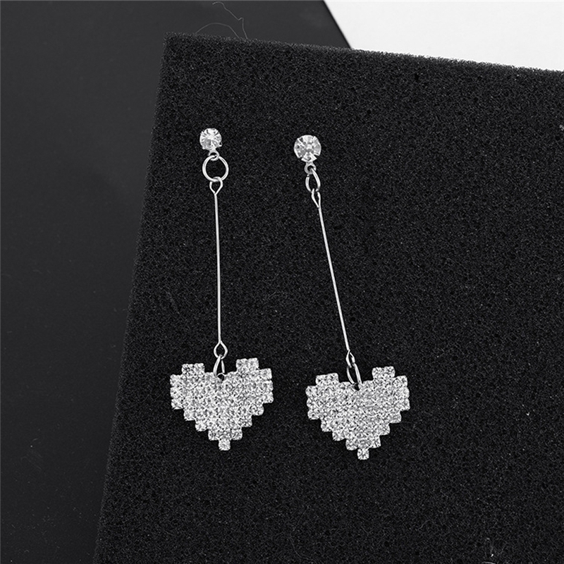 Crystal Earrings Women Heart Drop Earrings for Girls Gift Fashion Fine Jewelry