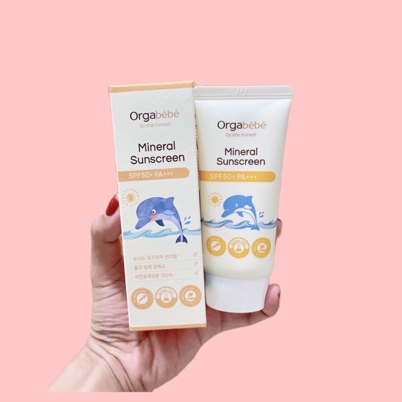 ￼Kem chống nắng hữu cơ Orgabebe SPF 50+ PA+++ Nội địa Hàn 50g cho bé SHOP MẸ MIN