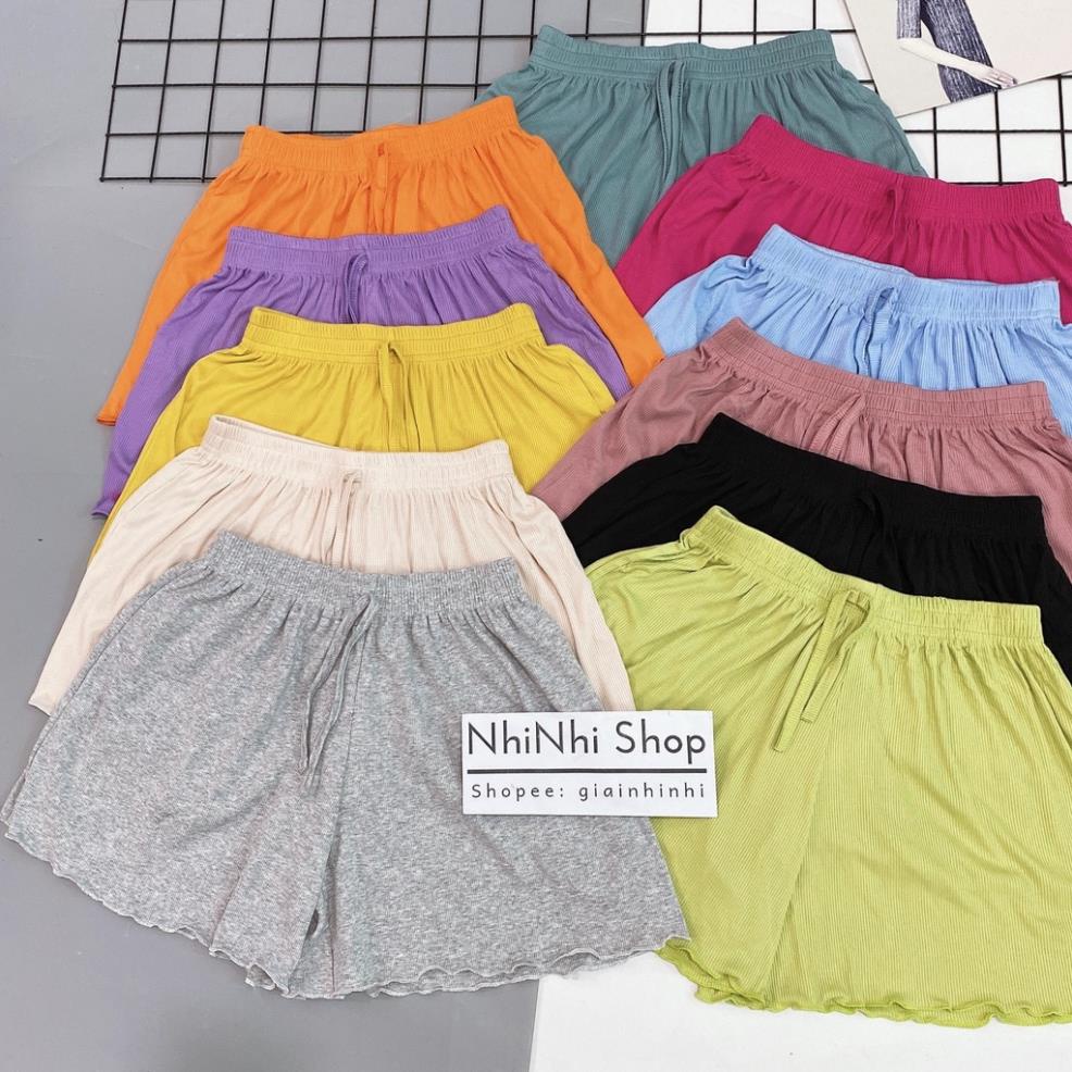 Quần short thun xòe trơn cạp chun, Quần ngủ vải cotton mịn mát co giãn QS0755 - ThuyClothing