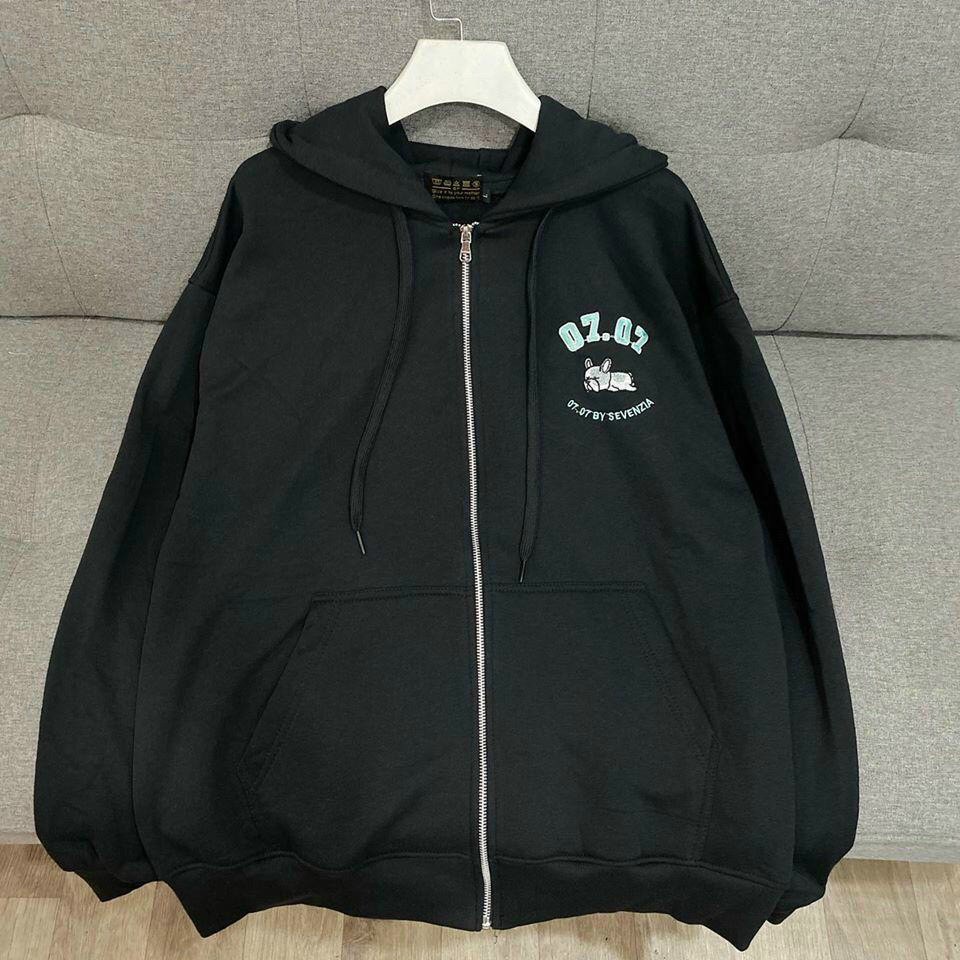 Áo khoác nỉ thêu unisex nam nữ 0707