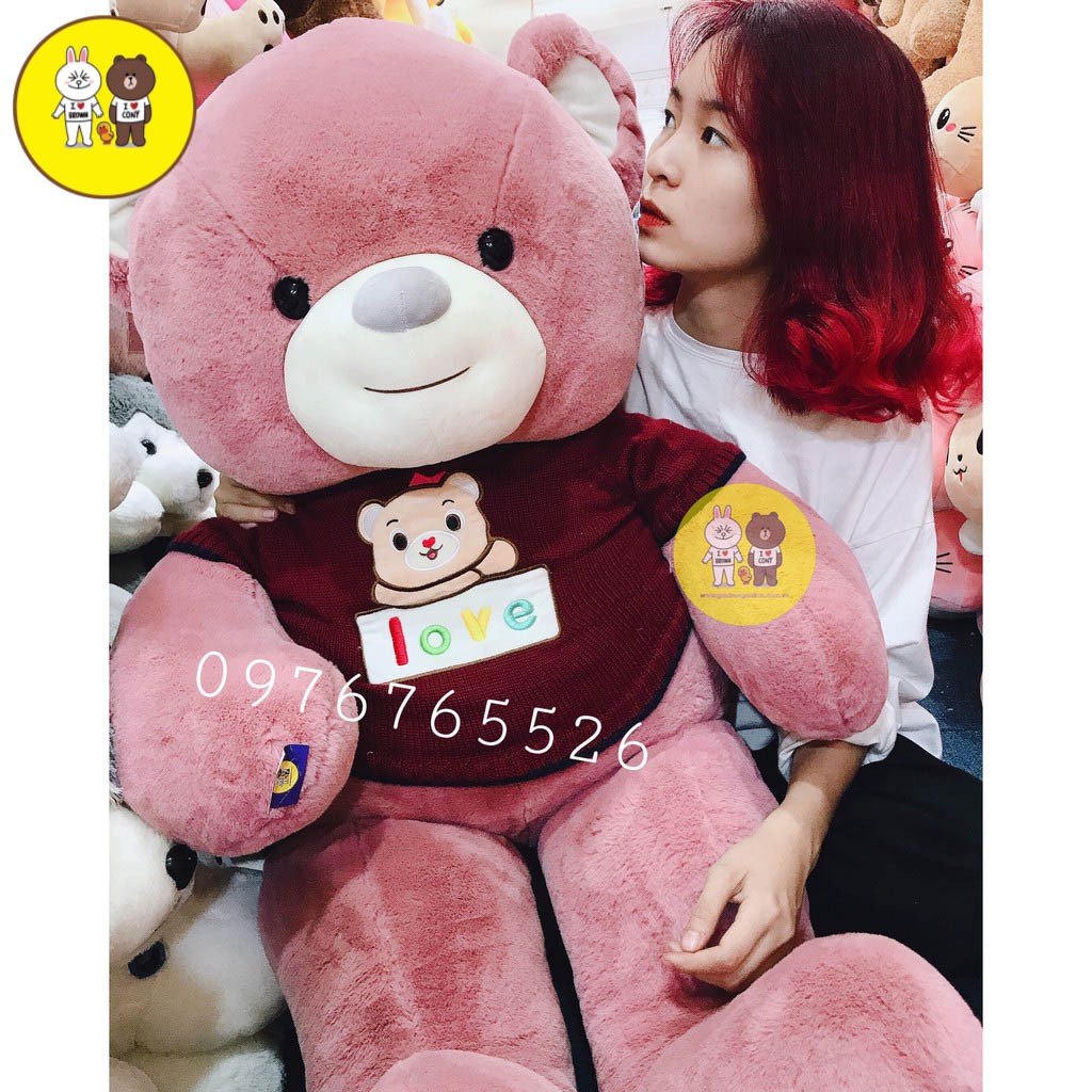 Gấu bông Teddy love 2 màu size 90cm-1m1 - Đồ chơi quà tặng Hot Trend - Xưởng gấu bông Việt Nam