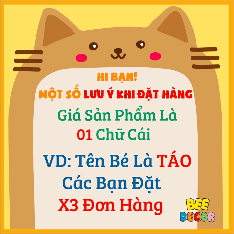 [10K/Chữ Cái] Tên Để Bàn Trang Trí Sinh Nhật, Thôi Nôi, Đầy Tháng Cho Bé