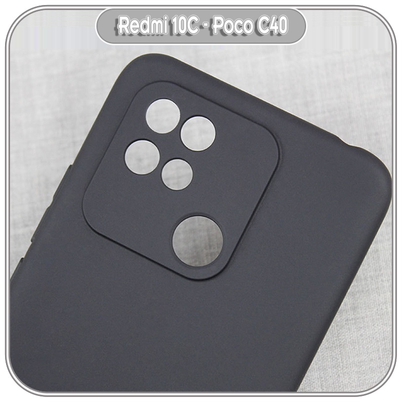 Ốp lưng TPU dẻo đen cho Xiaomi Redmi 10C - Poco C40 che Camera