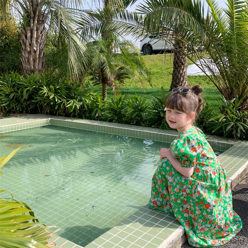 Đầm Công Chúa In Hoa Kiểu Hàn Quốc Thời Trang Mùa Hè Cho Bé Gái