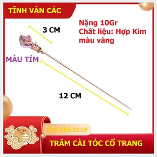 Trâm cài cổ trang màu tím Tĩnh Vân Các (có sẵn)