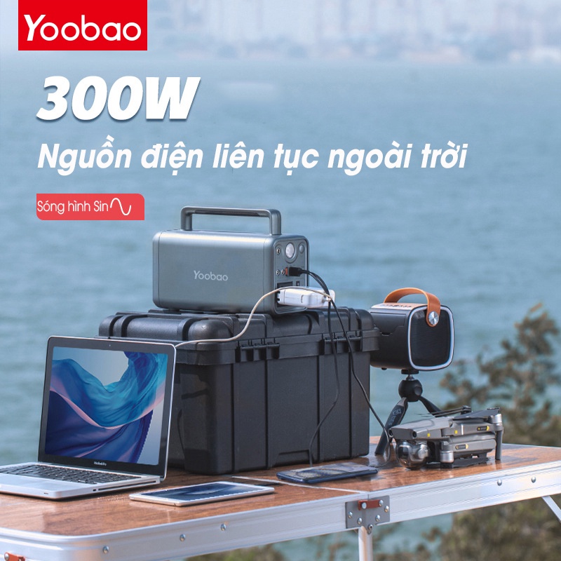 [CHÍNH HÃNG]Trạm sạc dự phòng Yoobao EN300WLPD dụng lượng  80000mAh cổng  220V/300W tích hợp đèn Pin phù hợp đi du lịch