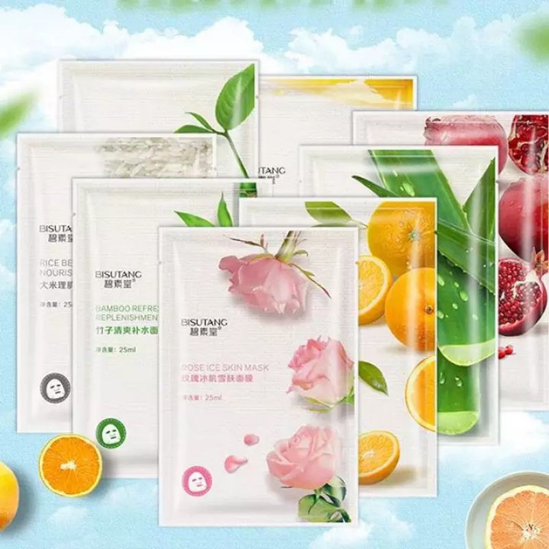 Mặt nạ Bisutang 8 vị trái cây dưỡng trắng da từ thiên nhiên