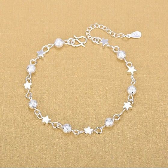 Lắc tay Ngôi Sao bi bạc 925 Ý xinh xắn sale giá rẻ