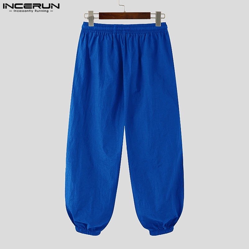 Quần jogger INCERUN lưng thun ống rộng phong cách hippie thời trang cho nam