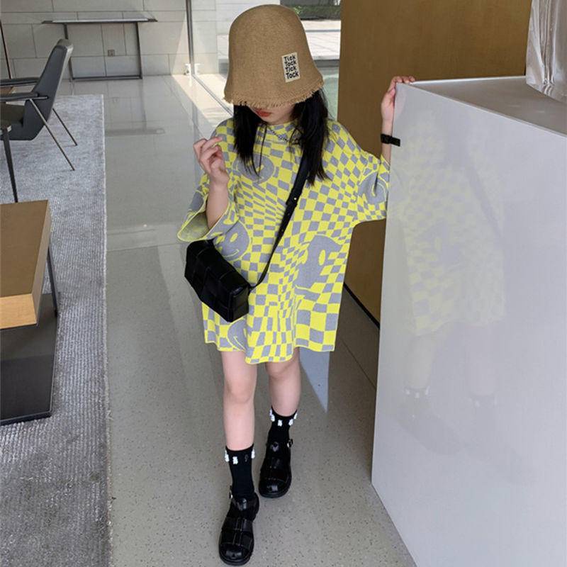 Áo thun T-shirt tay ngắn dáng rộng rãi cổ tròn dành cho trẻ em phong cách Hàn Quốc