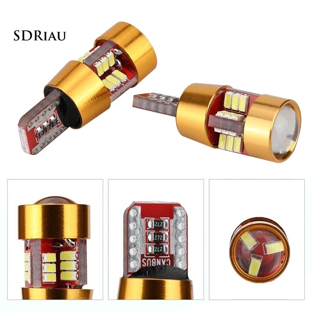 Set 2 đèn LED xe hơi 12V T10 W5W 3014 27SMD nhỏ gọn đa dụng