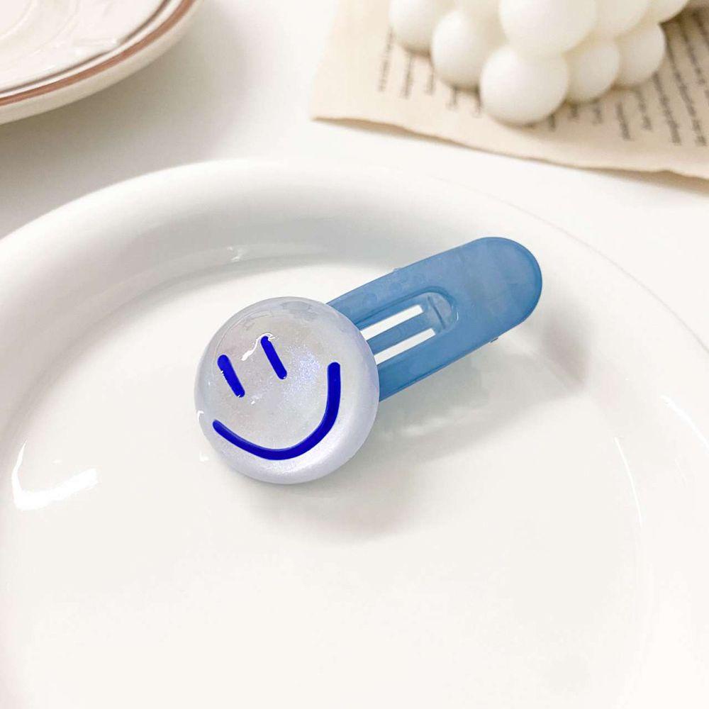 Kẹp Tóc Nhựa Trong Suốt Hình Mặt Cười Dễ Thương Phong Cách Hàn Quốc