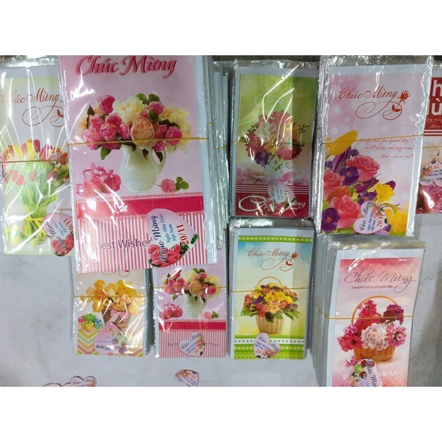 Combo 50 chiếc bưu thiếp chúc mừng siêu đẹp mẫu mới Kích thước 10,5 x 18,5 cm