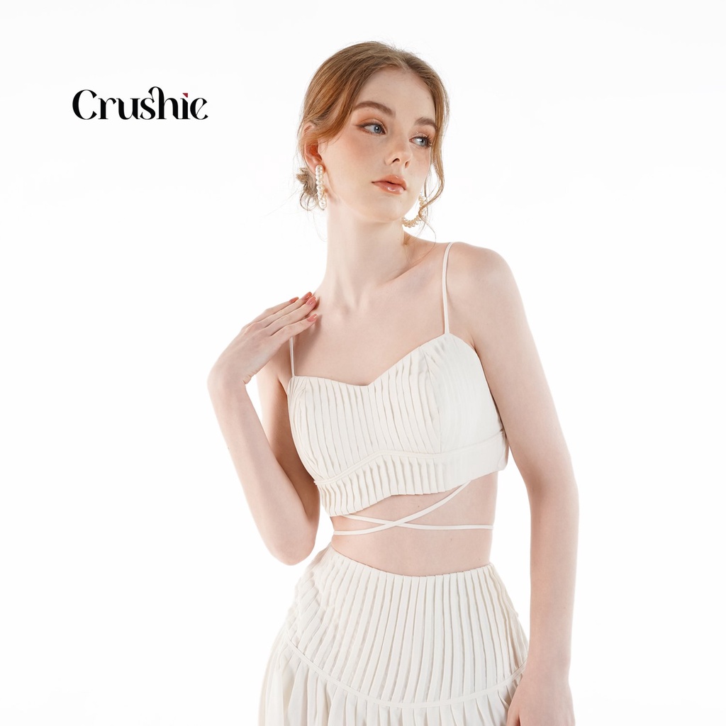 Áo kiểu Crushie dáng croptop hai dây cách điệu Yuki