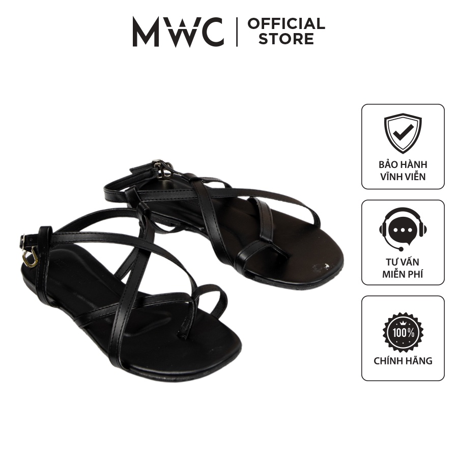 Giày MWC 2857 - Giày Sandal Đế Bệt, Giày Sandal Xỏ Ngón Dây Chéo Phong Cách Chiến Binh Đế Bệt Siêu Hot