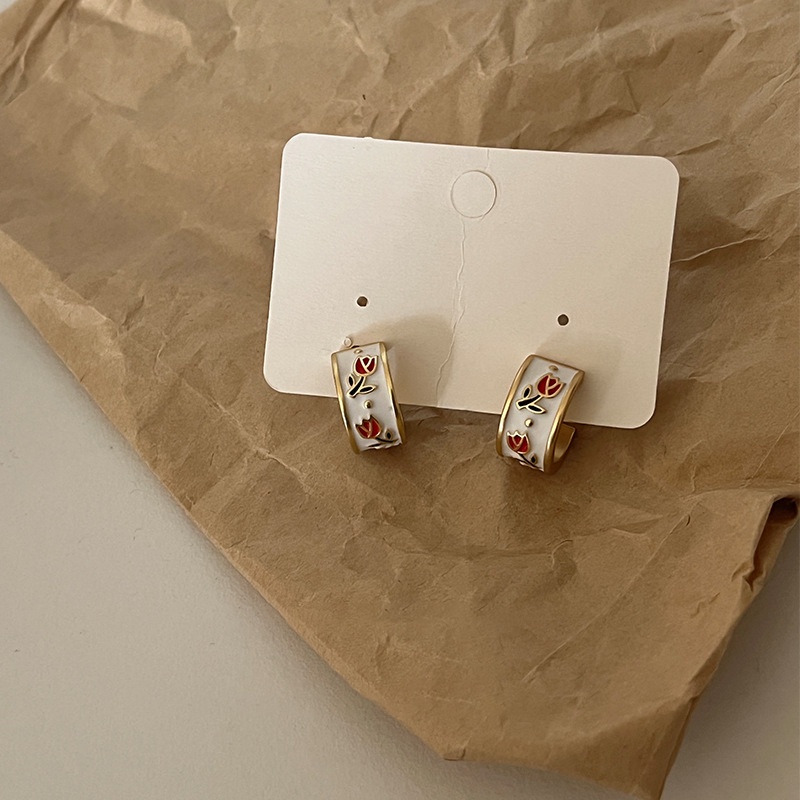 ✨✨Hoa Tai Mạ Bạc 925 Hình Hoa tulip Xinh Xắn Cho Nữ