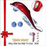 Máy mát-xa cầm tay cá heo 3 đầu (Đỏ) Tặng máy mát xa mặt