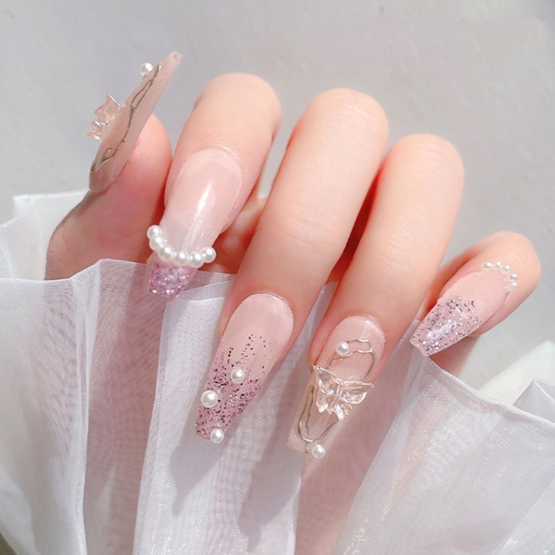 Set 50 Phụ Kiện Trang Trí Móng Tay Hình Gấu Và Bướm Xinh Xắn