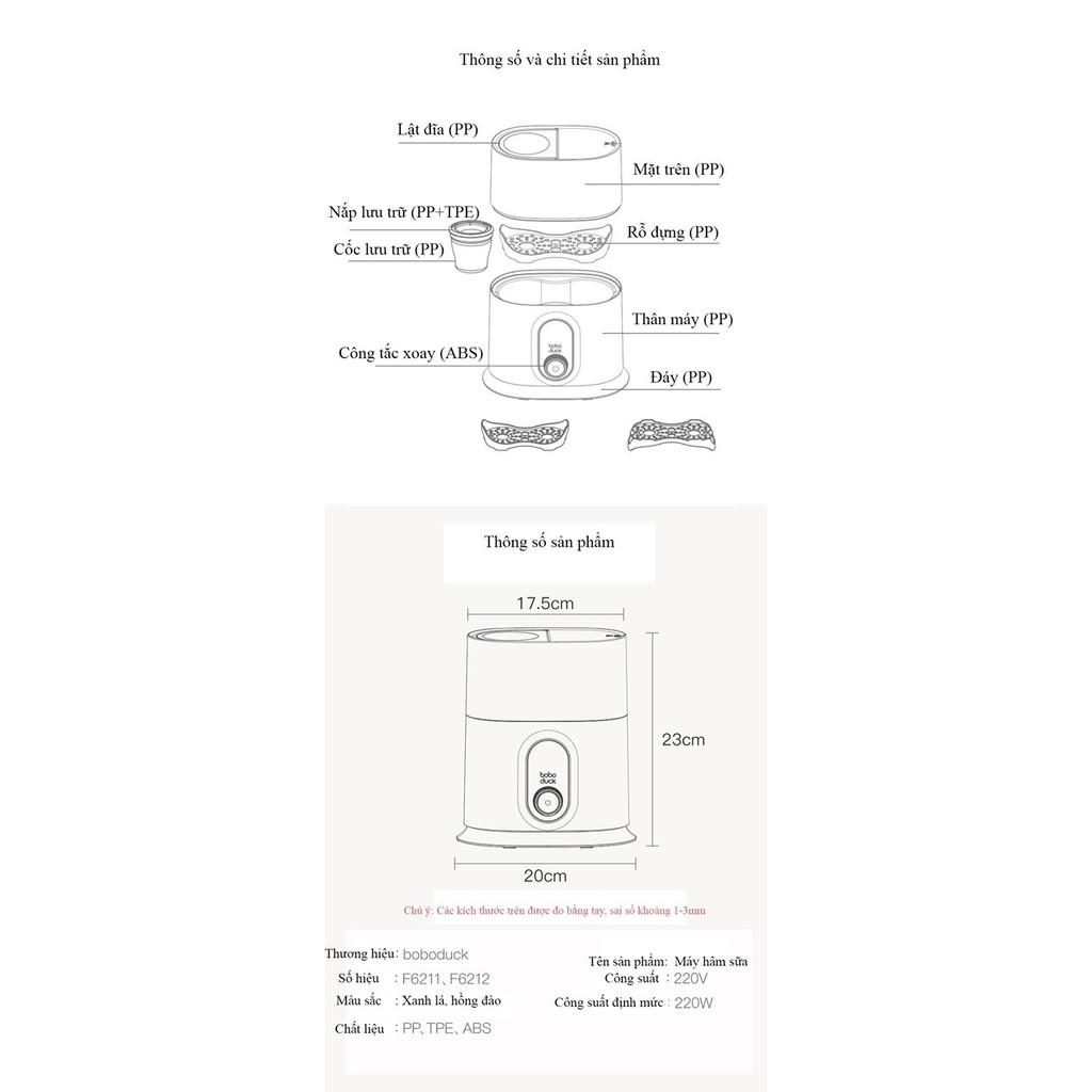 Máy hâm sữa+tiệt trùng bình 2 in 1 Boboduck