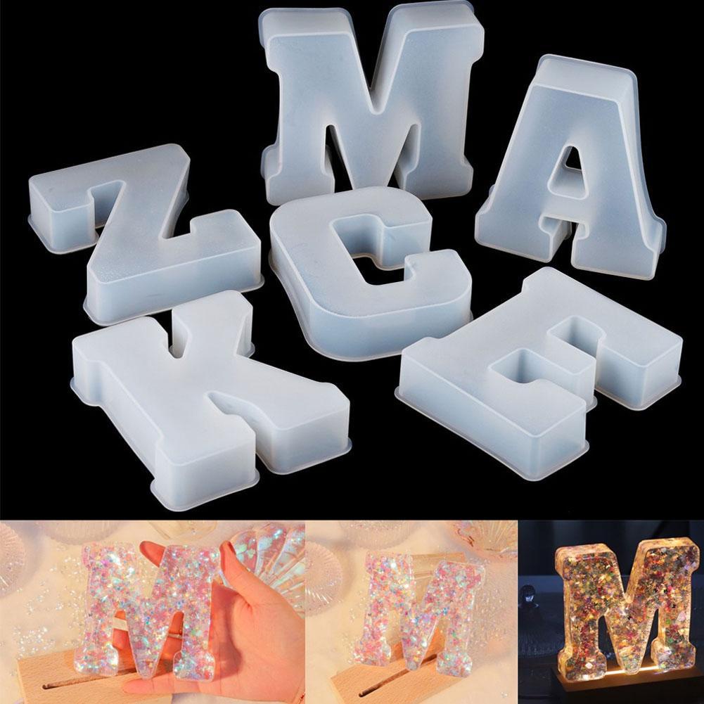 Khuôn silicon đúc resin hình chữ cái mini U0R8 K1C2 O1M6 A4V9 D4X7 J7Q3 A0B5 P5S4