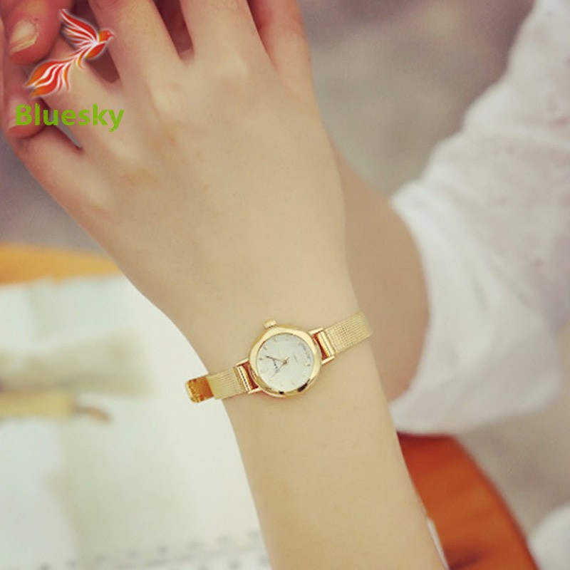 Đồng hồ kim máy thạch anh kiểu dáng đơn giản thanh lịch màu vàng/ bạc | BigBuy360 - bigbuy360.vn