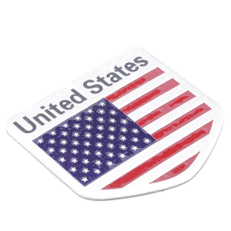 Decal Dán Trang Trí Hình Lá Cờ Mỹ 3d Bằng Nhôm Cho Xe Hơi
