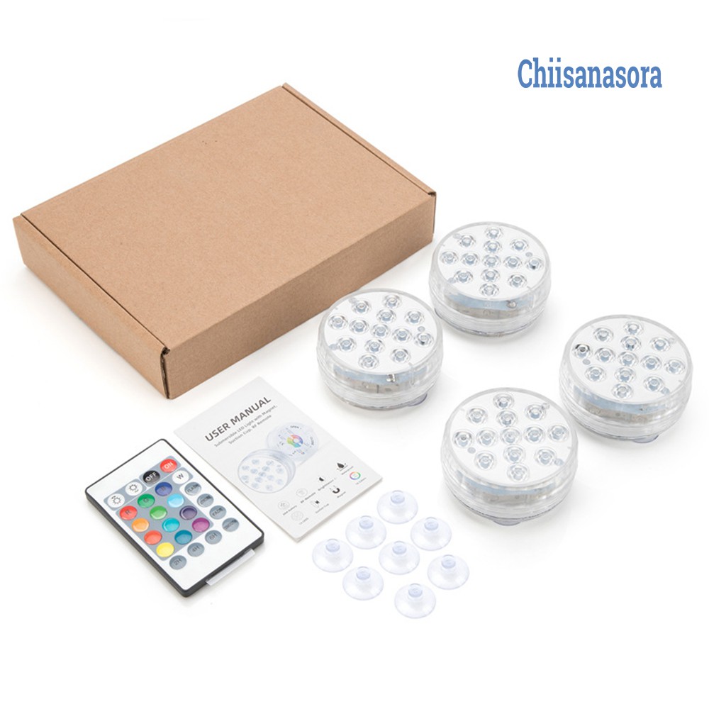 Đèn trang trí dưới nước điều khiển từ xa RF – Led lặn nam châm kép và cốc hút đôi,bể bơi, bồn tắm,hồ cá
