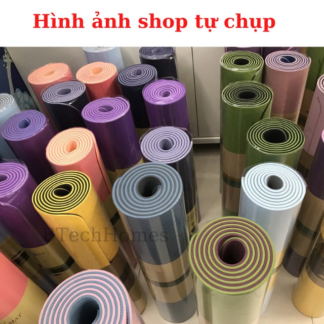 Thảm Tập YOGA Định Tuyến 8mm Chống Trơn Trượt Thảm YOGA 2 Lớp TPE Định Tuyến Cao Cấp Tập Gym Không Mùi