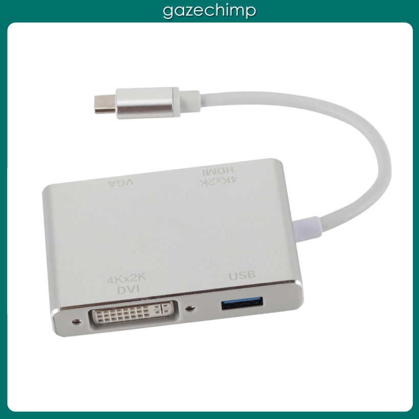 Bộ Chuyển Đổi 4 Trong 1 Usb Type-C Sang Hdmi Dvi Vga Cho Macbook / Máy Chiếu / Hdtv