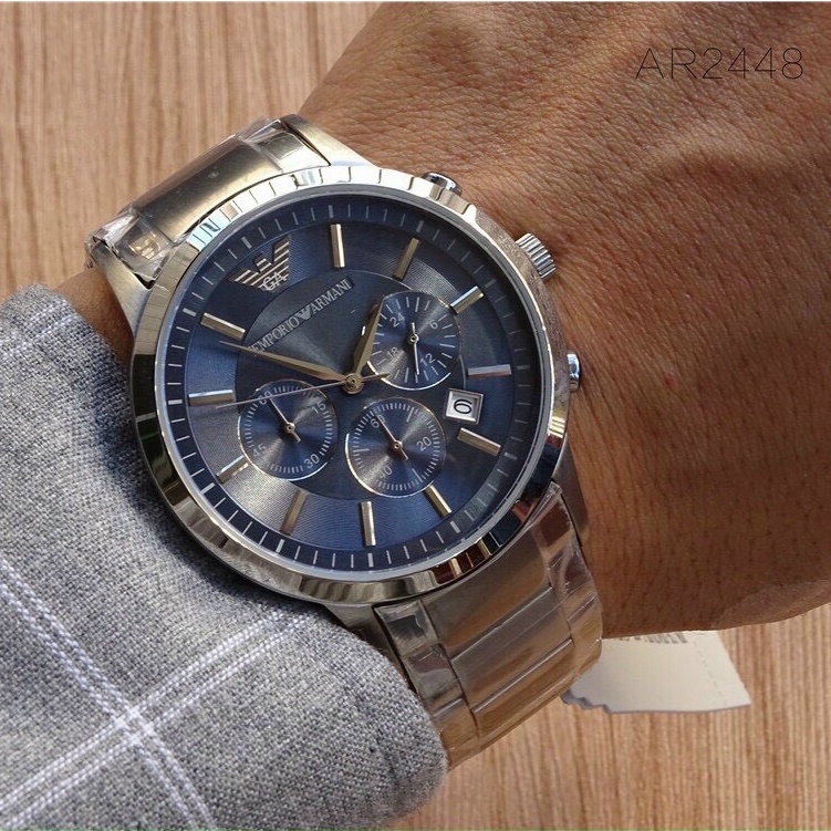 Đồng Hồ Nam Emporio armani AR2448 Dây Thép , Mặt Blue , Size 42mm