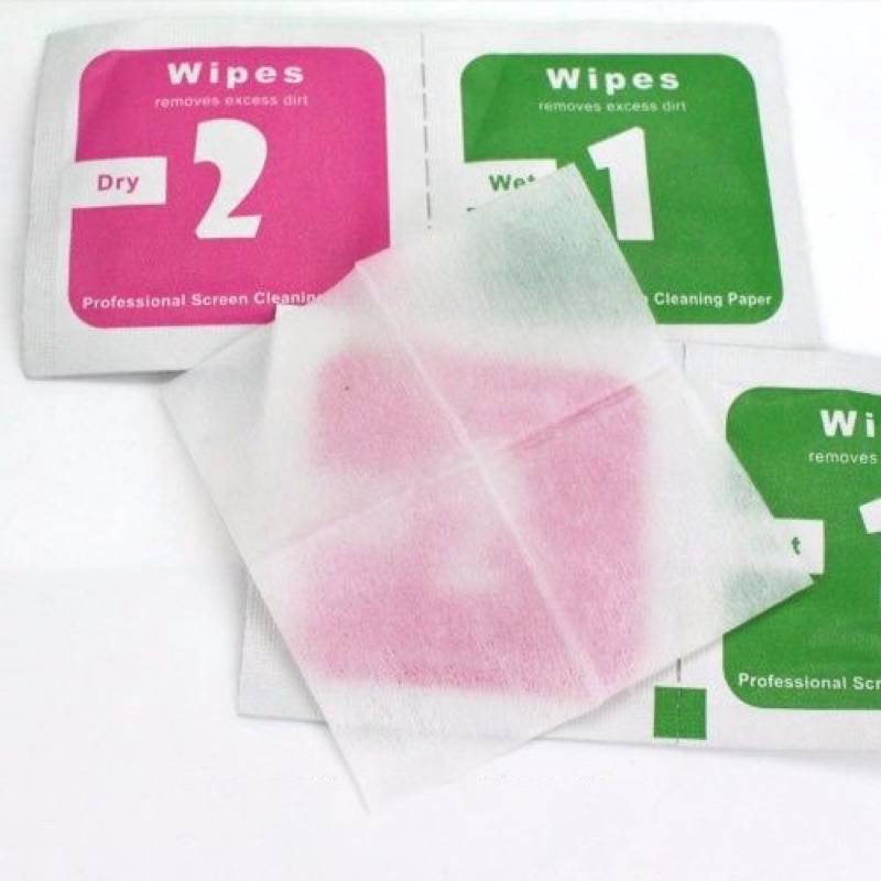 Combo 2 giấy lau 1-2 màn hình điện thoại, kính đeo, máy tính, ống kính máy ảnh vệ sinh các mặt kính siêu sạch