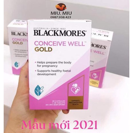 Viên uống tăng khả năng thụ thai / Bổ Trứng Úc Blackmores Conceive Well Gold