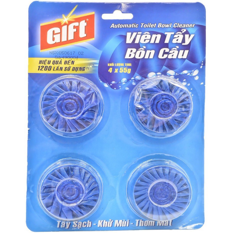 VIÊN TẨY BỒN CẦU GIFT ( VỈ 4 VIÊN)