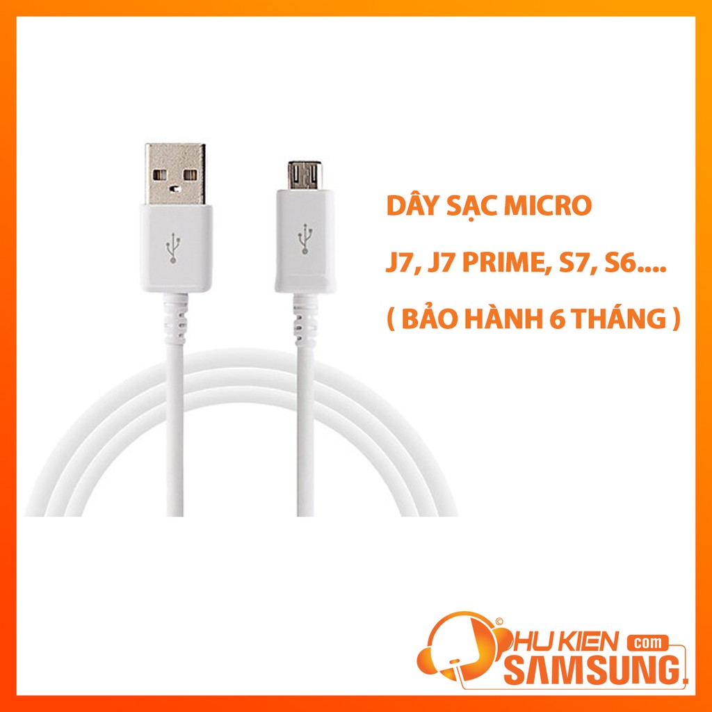 Dây Sạc Samsung Micro 2.0 J7, J7 Prime, S7, S6, S7 Edge, S6 Edge [Bảo Hành 6 Tháng Lỗi Đổi Mới]