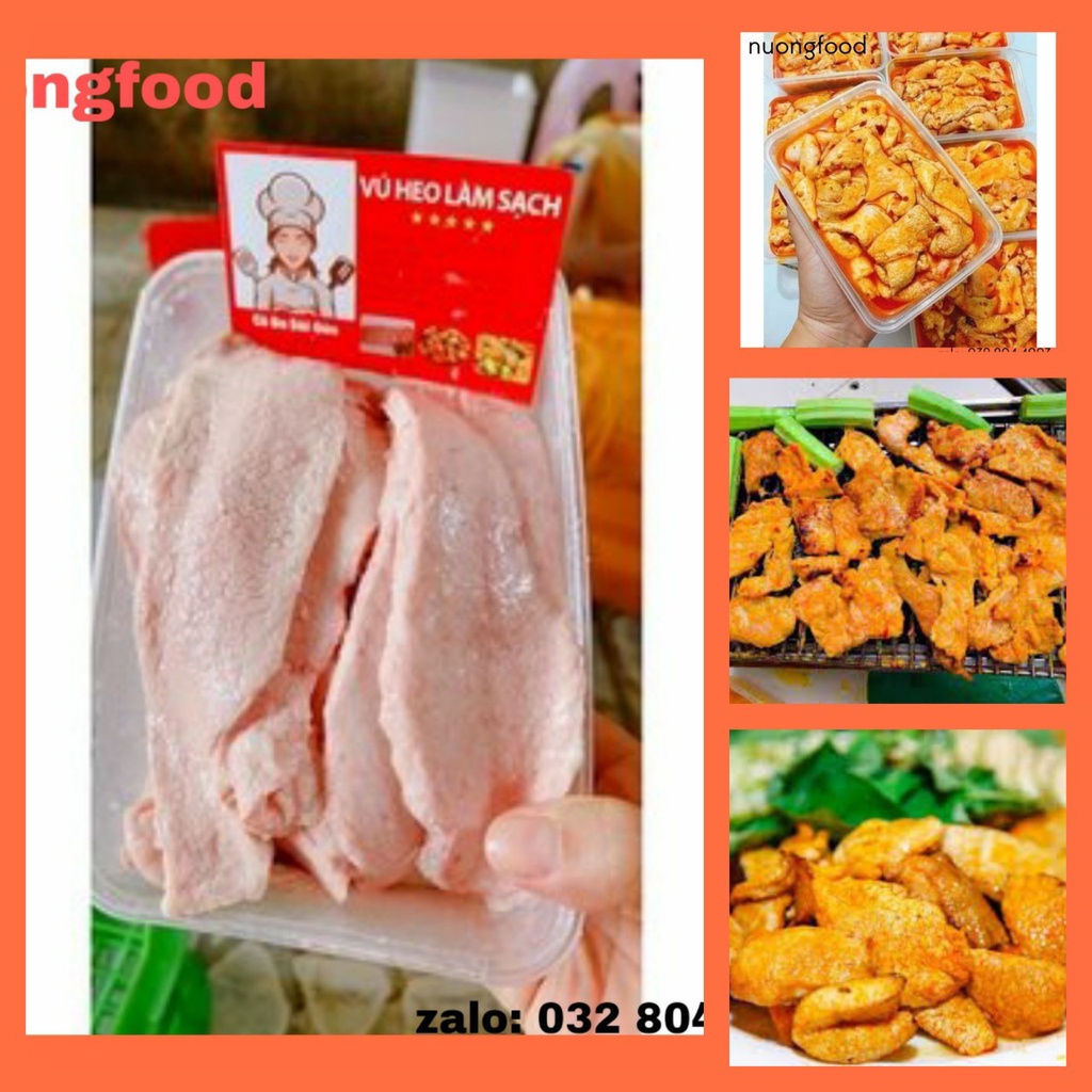 [HCM - HỎA TỐC] 1KG Vú heo CHƯA ƯỚP cắt lát hàng loại 1 - Nuongfood