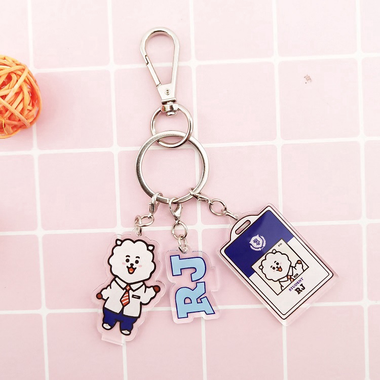 Móc khóa có mặt dây đeo hình Kpop BTS BT21