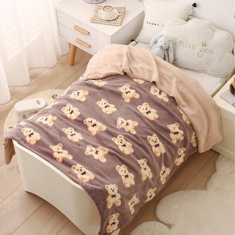 Chăn Nỉ Nhung Sữa Hoạt Hình Dễ Thương Cho Các Bé_shinbedding