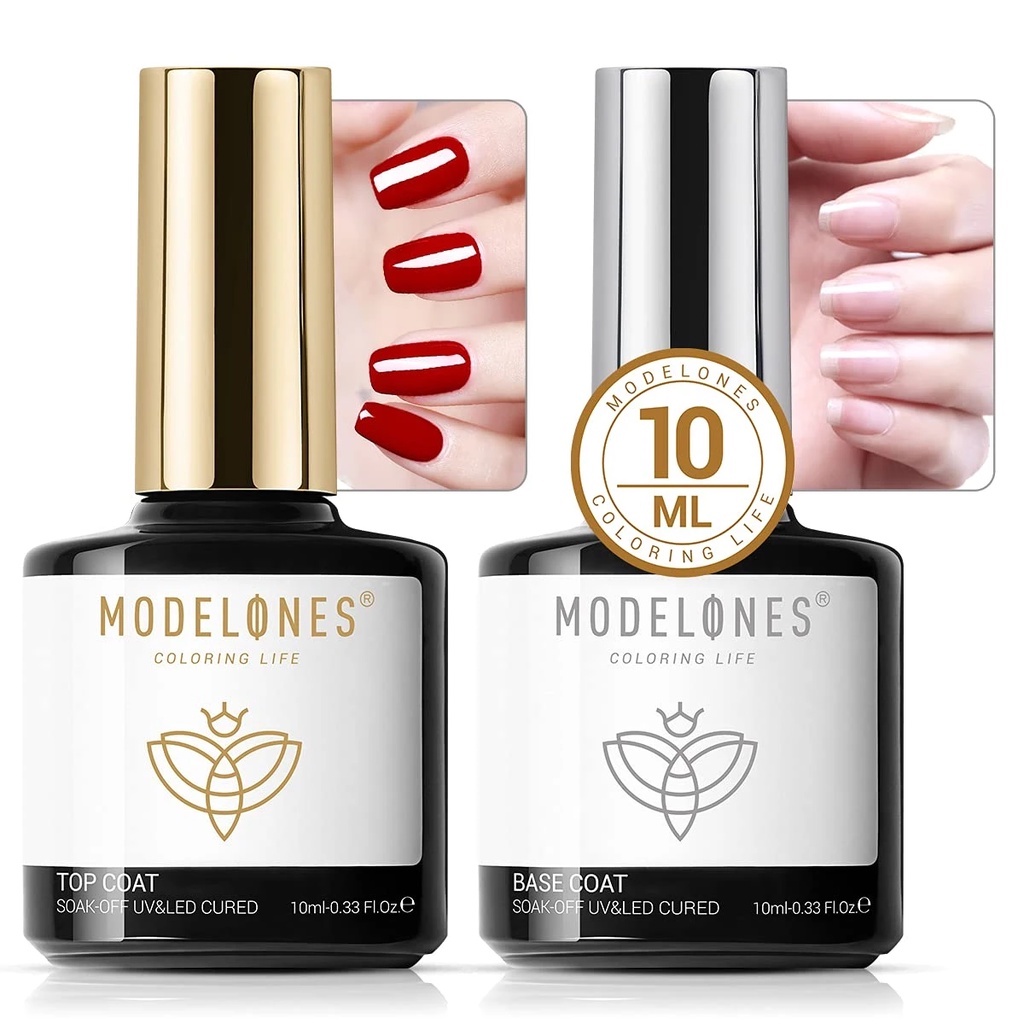Bộ Gel Sơn Nền Và Sơn Phủ Móng Tay 2x10ml Bền Màu Tự Làm DIY