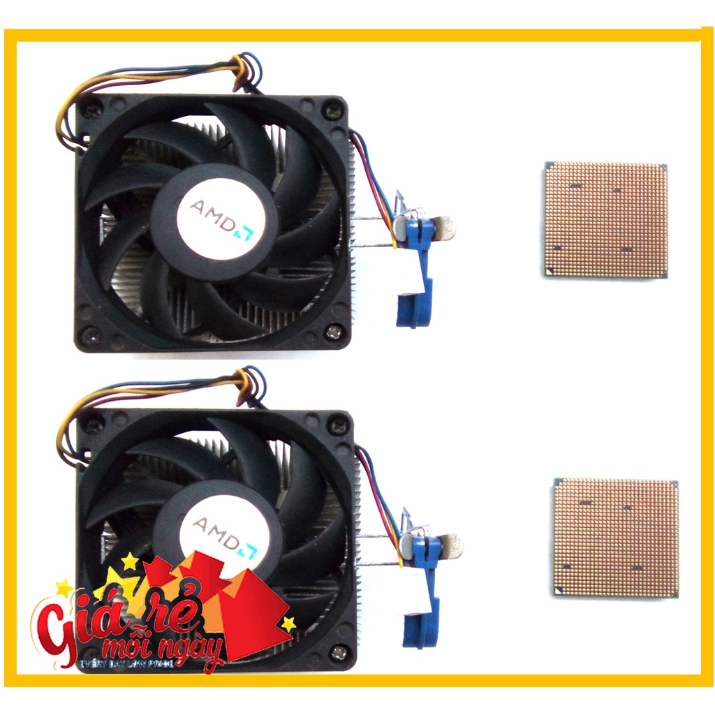 Combo CPU Chip AMD Sempron 140 socket AM2 xưa + Quạt Fan tản nhiệt CPU AMD + gói keo tản nhiệt
