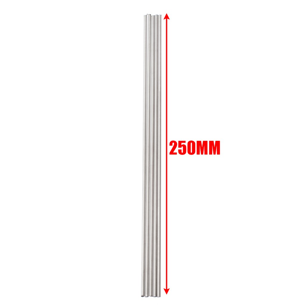 Bộ 5 ống thép không gỉ đường kính trong 3mm đường kính ngoài 2mm chiều dài 250mm
