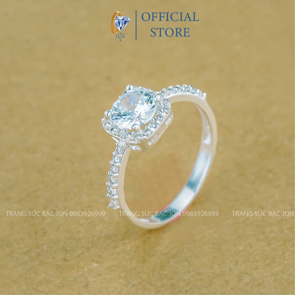 Nhẫn Nữ Bạc JQN N35 mặt đá vuông
