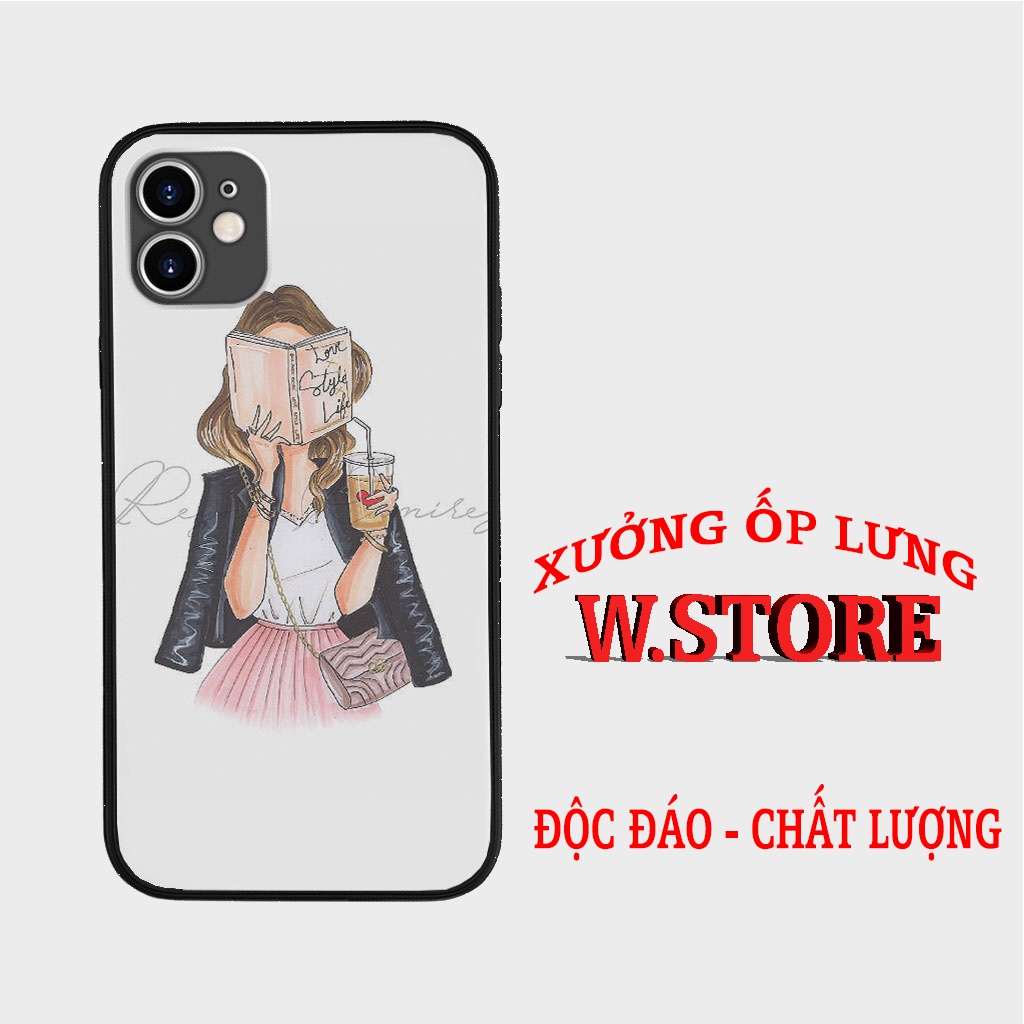 Ốp Lưng con gái ốp ip hình cô gái dễ thương đọc sách đẹp tuyệt trần dành cho Iphone 6 đến 12 promax BRD20210174