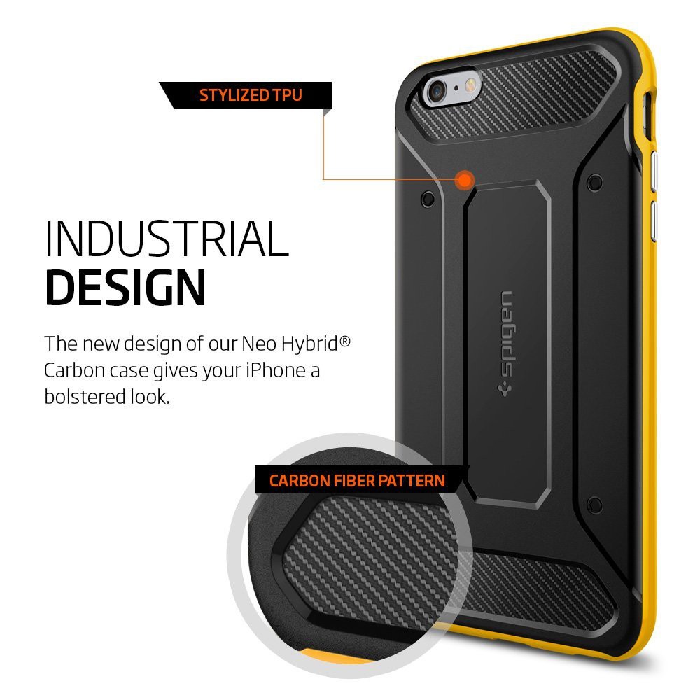 Ốp Lưng Sợi Carbon Spigen Neo Màu Vàng Cho Iphone 6s Plus / Iphone 6 Plus