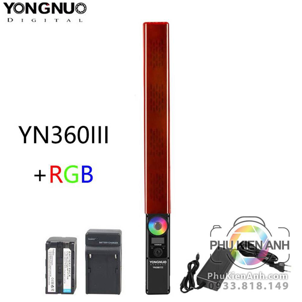 Đèn led dọc Yongnuo YN 360 III RGB cầm tay quay phim chụp ảnh tạo hiệu ứng màu